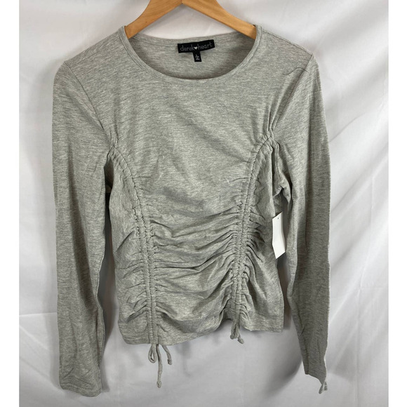 4/$25  NWT Derek Heart Ruched Long Sleeve Top L - Picture 1 of 2